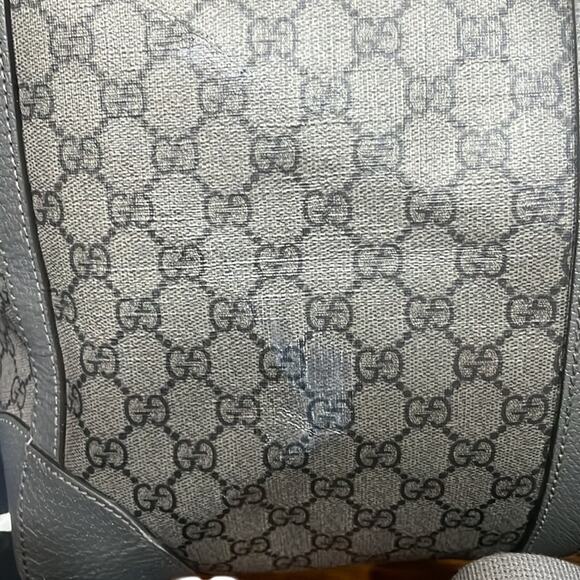 Gucci Ophidia Duffle Bag GG Supreme / Grey Coated Canvas Large with COA - Picture 9 of 15